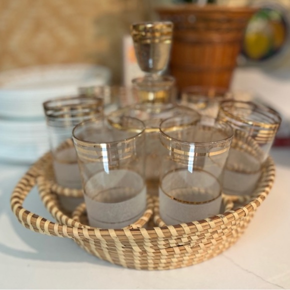 VINTAGE RATTAN DRINKWEAR TRAY - Picture 11 of 13